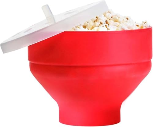 Kimbatex Kitchen Palomitero De Silicona Para Microondas - Grande Y Plegable, Apto Para Lavavajillas, Sin Bpa, Recipiente Para Palomitas Saludables