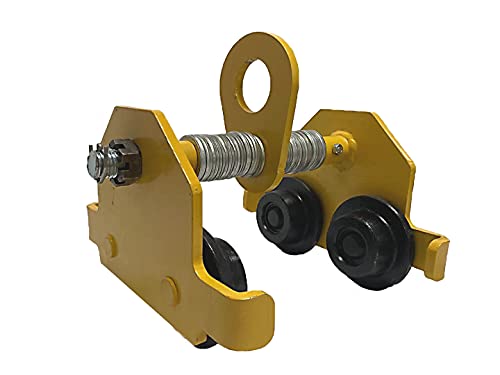 Gakee Manually Trolley 0.5T/1100LBS Load Capacity, Steel Push Beam Trolley Adjustable I-Beam Width, Beam Trolley Hoist with Four Sturdy Wheels Material Handling Tool (0.5T)