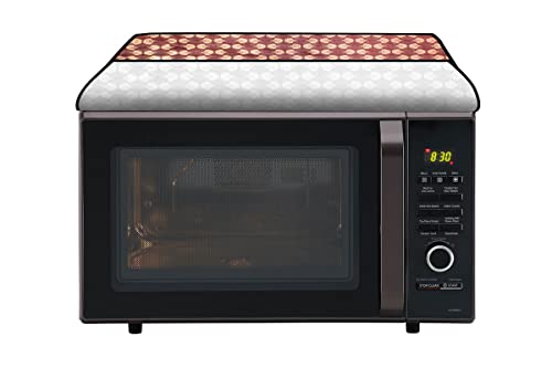 Image of Stylista PVC Microwave Oven Cover for LG 32 L Convection MC3286BRUM, Counterchange Pattern Brick