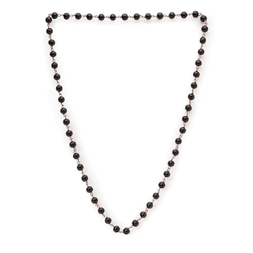 Karungali Malai Copper Necklace Original Black Ebony Wood Lab Tested Natural Black 54 Beads For Men & Women
