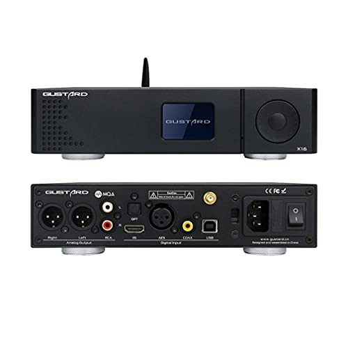 GUSTARD DAC-X16 mqa dac usb USB ES9068AS*2 DSD512 PCM768K MQA-384K バランスデコーダー XMOS U216 OPA1612 IIS/AES/OPT/COAX/MQA 低ノイズ dac ハイレゾ対応 黒