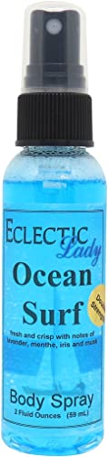 Eclectic Lady Ocean Surf Body Spray, Double Strength, 2 ounces, Body Mist for Women with Clean, Light & Gentle Fragrance, Cologne with Soft, Subtle Aroma For Daily Use