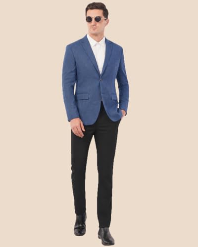 Image of SaintX Men's Premium Formal Blazer || Stretchable Triple Blend Fabric || Slim Fit || Fully Lined || Versatile Stylish Coat for Men || Professional Jacket || All Purpose