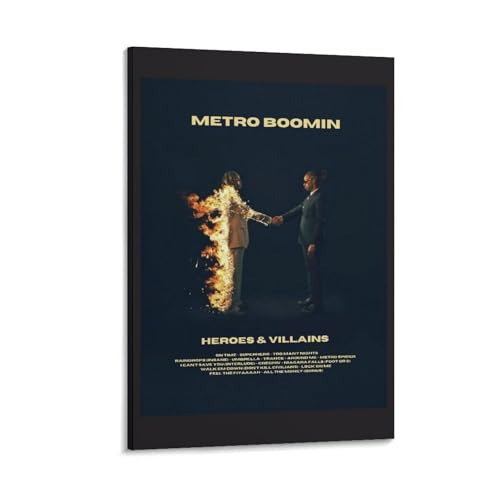 Metro Boomin - HEROES & VILLAINS Canvas Poster Bedroom...