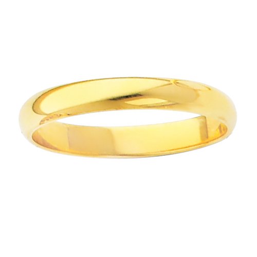 Solid 10k Yellow Gold Endless Classic Band Traditional 2mm Wedding Ring for Women