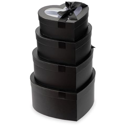 4PCS Heart Shaped Gift Boxes with Lids Cover
