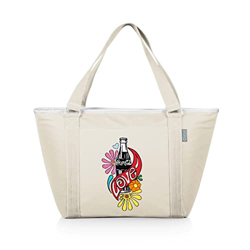 Picnic TIME Coca-Cola Unity Love Topanga Tote Cooler Bag Soft Sided Insulated Picnic Grocery Beach Travel Cooler Holds 24 Cans with Exterior Pocket, (Sand) by PICNIC TIME - Used condition - US$23.31
