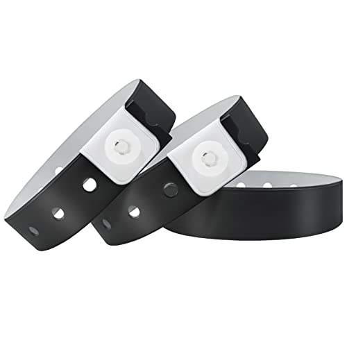 Wristall Black Plastic Wristbands-500 Pack Colored Identification Wristbands For Events cover