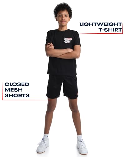 Image of Reebok Boys' Active Shorts Set - 2 Piece Short Sleeve T-Shirt and Gym Shorts - Casual Summer Outfit Set for Boys (8-12)