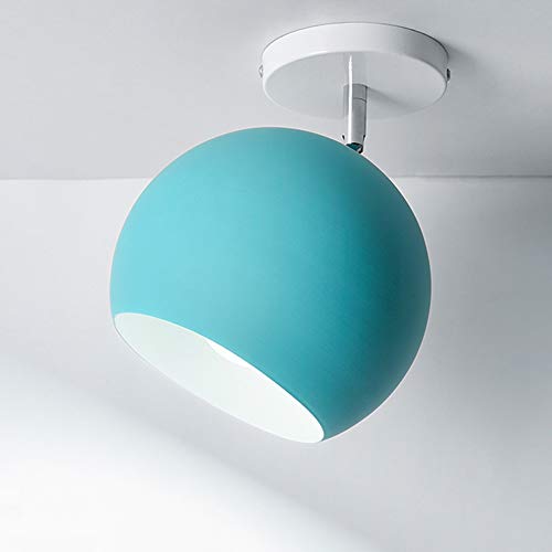 Moderno E27 Plafoniera Industriale Metal Semi-Flush Mount Rustico Lampada da Soffitto Luce da Soffitto Lampadario a Sospensione Lampada per Cucina, Camera da letto, sala da pranzo soffitto (Blu)