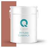 Q-COVER Colore ceramico 10L (ca. 70m²) Rosso mattone Pittura murale Colore per interni Lavabile Classe 1 Colore opaco Colore per soffitto Resistente all'abrasione Cucina Bagno Scale Ceramica Alta