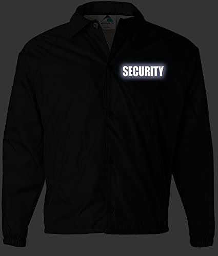 Smart People Clothing Security nylon jacket in with Reflective logos, front and back.3