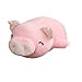 Peluche gigante di maiale morbido peluche sdraiato porcellino peluche bianco rosa animali peluche morbido Plushie tipo B (38 cm, rosa)