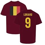 SWEET LEMONS Belgium Soccer Pride Lukaku 9 Two-Sided Jersey Style Youth Unisex T-Shirt (Maroon, Youth X-Large)