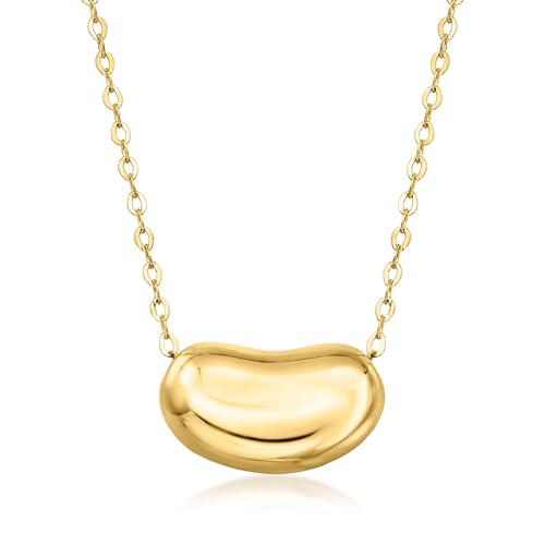 Ross-Simons Italian 14kt Yellow Gold Organic-Shaped Bead Necklace. 18 inches