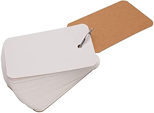WUWEOT 18 Pack 900 Pcs Blank Flash Cards with Rings, 5.6 x 8.9 cm Mini Index Cards with Binder Rings, Multicolor Kraft Paper Note Card, Memo Scratch Pads, Bookmark, DIY Greeting Card