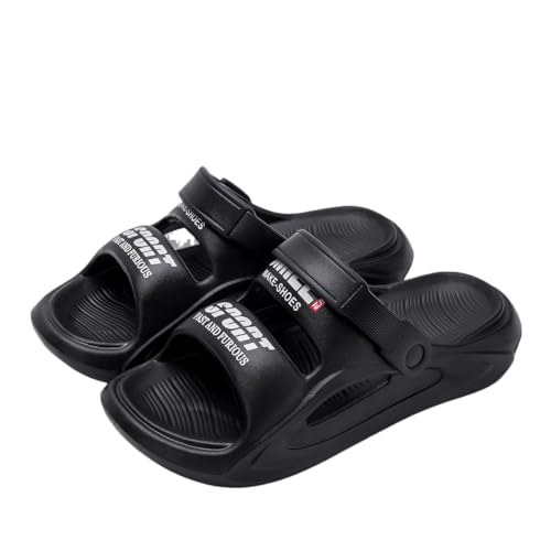 Dikermoon Men's Trendy Pillow Slides, Soft Sole Lightweight Home Shower Non-slip Beach Slides, Comfort Slippers, Massage, EVA Sandals