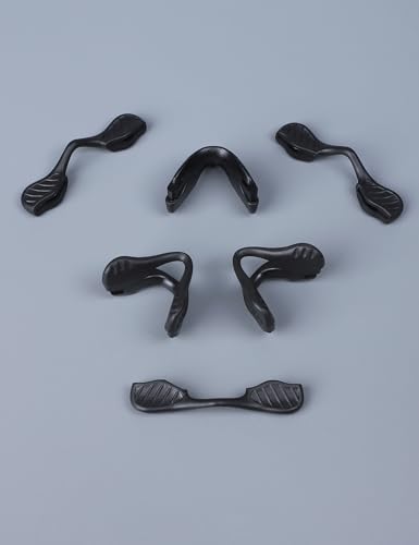 Image of 3 Pairs Ultra Soft Silicone Sunglass Nose Pads for Oakley EV Zero Path OO9308 /EV Zero Pitch OO9383 /EV Zero Range OO9327, Push-in Anti-Slip Glasses Nose Piece Replacement Kit Black