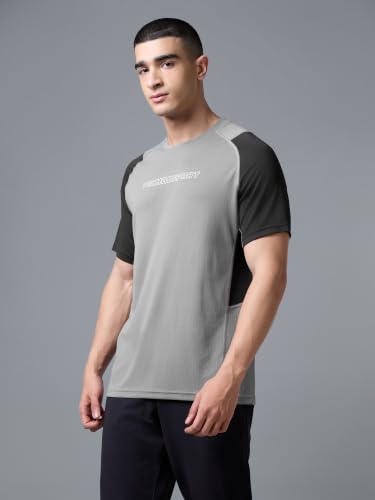 Image of TECHNOSPORT Men's Slim Fit Half Sleeve Crew Neck T-Shirt, TECHNOCOOL+ Quick Dry Moisture Wicking Stretchable Sports Gym and Casual Wear