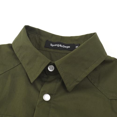 Image of Spring&Gege Boys' Long Sleeve Western Cowboys Pearl Snap Button Down Shirts (5-14 Years)