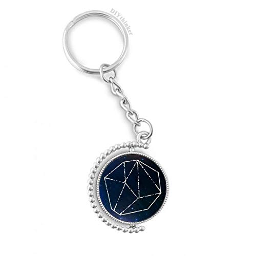 Porte-clés rotatif univers bleu ciel fantaisie en cristal de 1,2x3,5 pouces multicolore