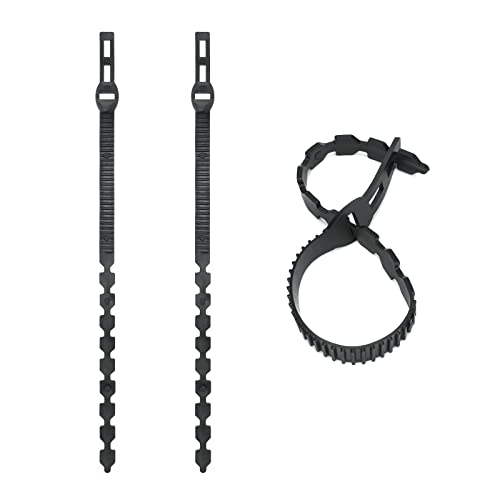 KINGLAKE 3Pcs 60cm Black Tree Ties Straps Supports Heavy Duty Shrub Ties Adjustable Interlock Garden Tree Ties for Shrub Rose Tree Plant Support - Image 3