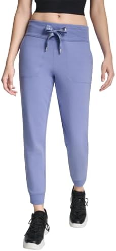 DKNY Women's Two Tone Logo Drawcord Jogger Sweatpant