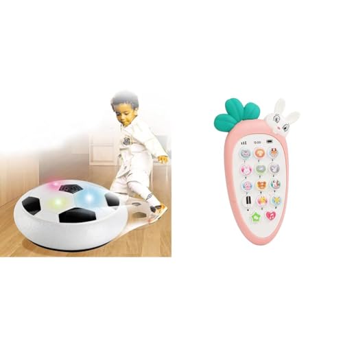 Image of VGRASSP Hover Soccer Ball, (Color as per Stock) & VGRASSP Radish Style Pretend Play Cell Phone Toy for Kids,(Multi Color)