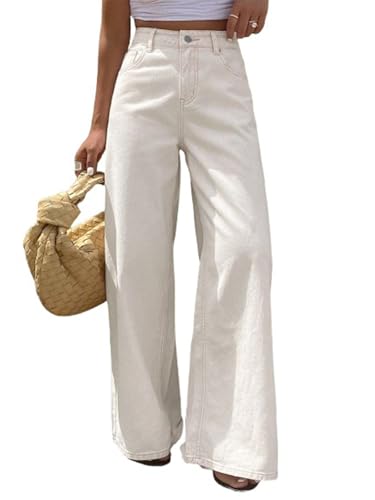Image of TOPLOT Women's Jeans | High Rise Waist Design | Baggy Fit Style with Relaxed Silhouette | Trendy Look with Comfortable Wear | Easy Styling for Everyday Fashion | Casual, Streetwear (5204)