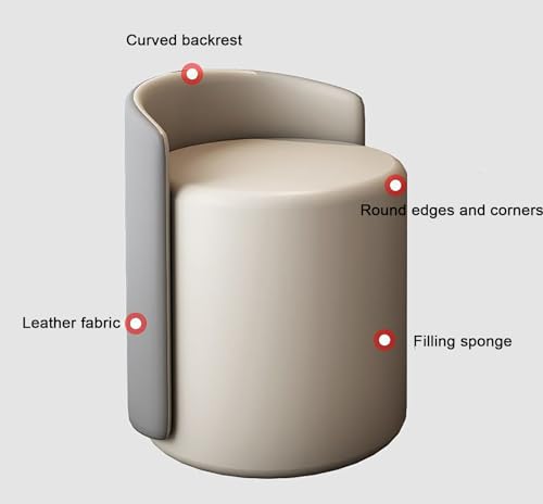 Silla de maquillaje giratoria 360° con respaldo bajo para tocador moderno