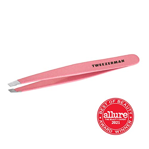 Tweezerman Exclusive Tea Rose Slant Tweezer - Hair Removal Tweezers, Stainless Steel #TOP3