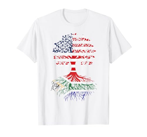 South African Roots American Grown Tree Flag T-Shirt, Men, White, Small