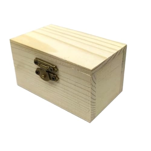 TISURXQ Boîte de rangement à bijoux en bois uni pour bagues, bracelets, colliers, montres - Boîte de rangement avec couvercle - Boîte à bijoux en bois (9 x 6 x 5 cm) - Organiseur de bijoux (type A)