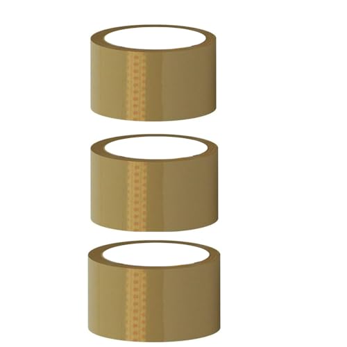 Image of ZOHRA Pack Of 3 Per Pack Self Adhesive Brown Packing Cello Tape - 65 Meters in Length - 48mm Width, BOPP Industrial Packaging Tape for E-Commerce Box Packing
