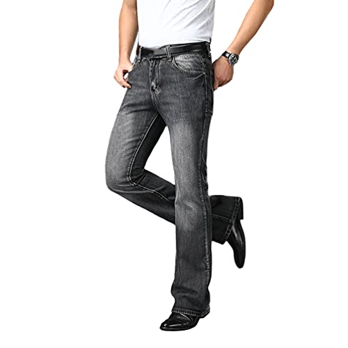 HAORUN Men Bell Bottom Jeans Slim Fit Vintage 60s 70s Flared Denim Pants3