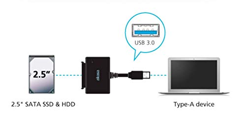 Cable adaptador Akasa USB 3.1 Gen1 a SATA 2.5" 60 cm miniatura 4