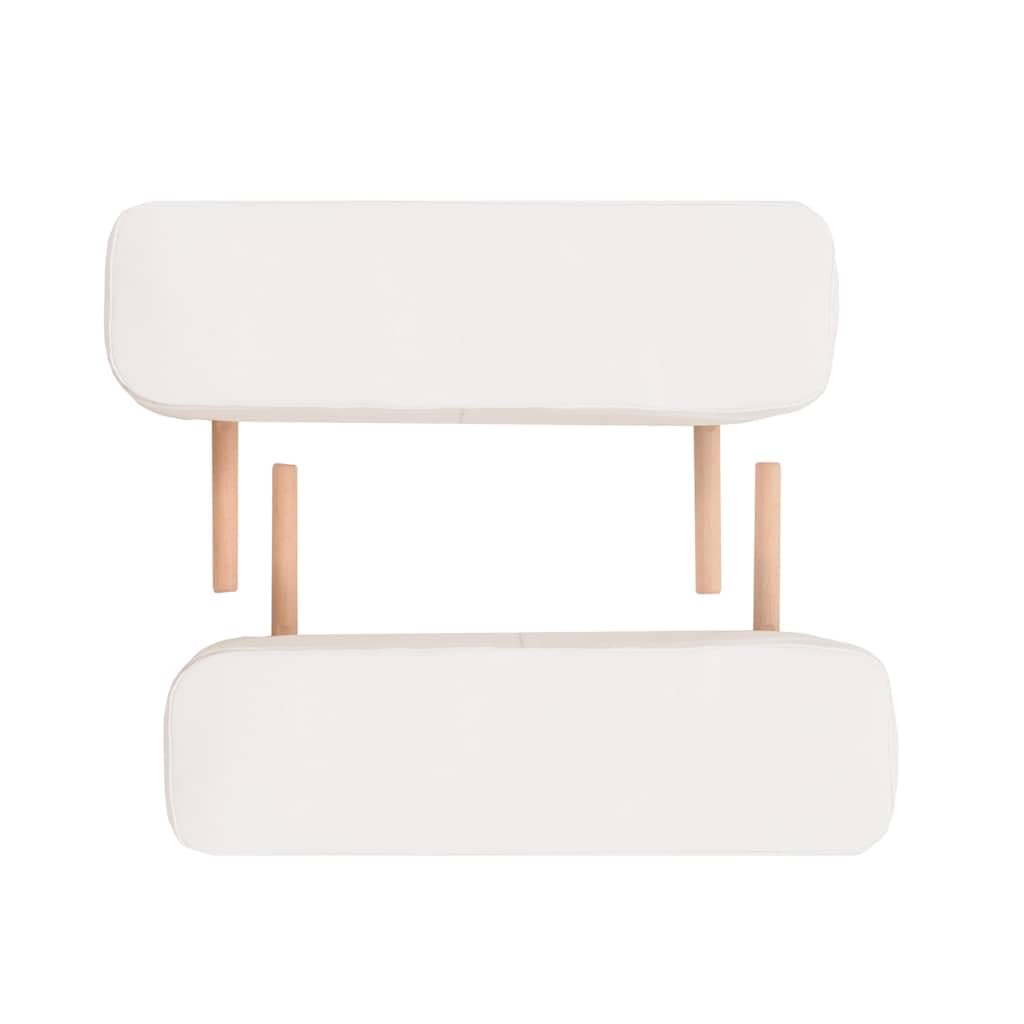 Lettino da massaggio pieghevole a 3 zone, 10 cm, bianco, con PVC e