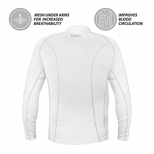 Image of DSC Mens Full Sleeve Compression T-Shirt - Breathable Base Layer for Cricket, Gym - Skin-Fit Performance Activewear for Training, and Fitness Activities