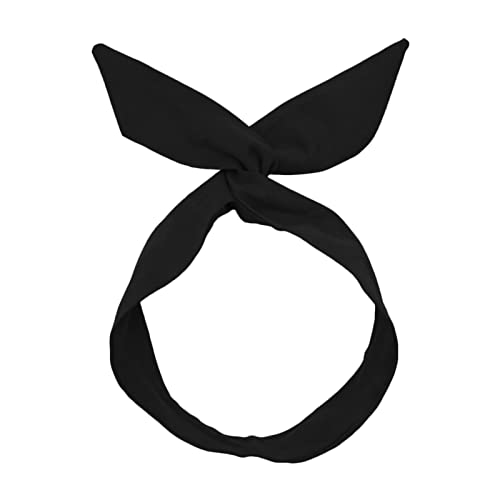 1 Stück Damen Haarband Draht mit Schleife Schwarz,Vintage-Haarband Bunny Bow Stirnband Hasenohren Stirnband Twist Haarband aus Eisendraht für Mädchen Frauen Geschenk Cover
