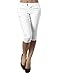 Minetom Pantacourt Femme Skinny Pantalons Courts 3/4 Sarouel Legging Casual Eté Confortable Boutons Shorts Mode Sport Yoga Fitness Pants (M, Blanc)