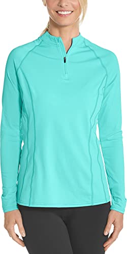 Coolibar Upf 50+ Women's Freestyle Long Sleeve Rash Guard - Sun Protective (Large- Tropical Mint) #TOP28