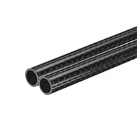 QUARKZMAN 2 Stück Kohlefaserrohr 8 x 10 x 420mm glänzende Oberfläche Stab 3K Rollgewickeltes reines Kohlefaser-Rundrohr für RC-Flugzeug Multicopter Quadcopter