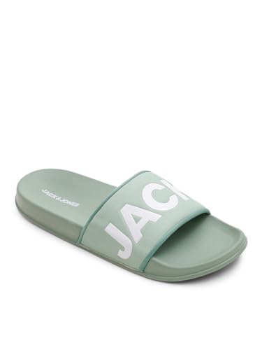 Image of JACK&JONES Men's Oversized Logo Print Pool Sliders