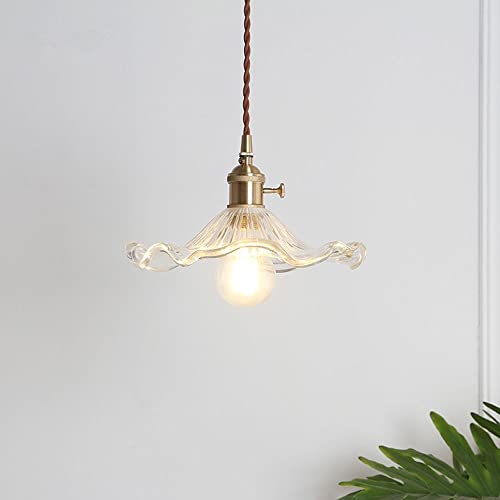 Luminaire suspendu moderne en verre ciselé style rétro industriel à hauteur réglable - 5
