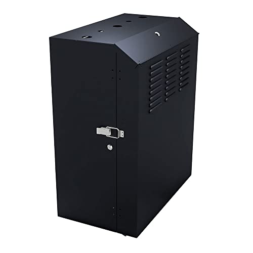 Image of NavePoint 8U Vertical Server Rack Enclosure, Low Profile, 19.6 inch Deep, Max Weight Capacity 132lbs - 8U Network Cabinet Vertical Wall Mount, Perforated, Black
