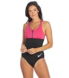 Nike Women's Colorblock Racerback One Piece Swimsuit (as1, Alpha, x_l, Regular, Regular, Pink Prime)