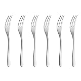 Gerlach Muza Kuchengabel Set Für 6 Personen Spülmaschinenfest Kleine Gabeln Dessertbesteck Essbesteck Aus Edelstahl Elegantes Besteck Tafelbesteck Rostfrei, Silberglänzend, 6 STK, 6