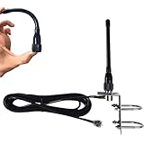 Marine VHF Radio Antenna Low-Profile 156-163MHz with 16ft RG58 Low-Loss Coaxial Cable & PL259 Connector for Boat Sailboat Yacht Waterproof