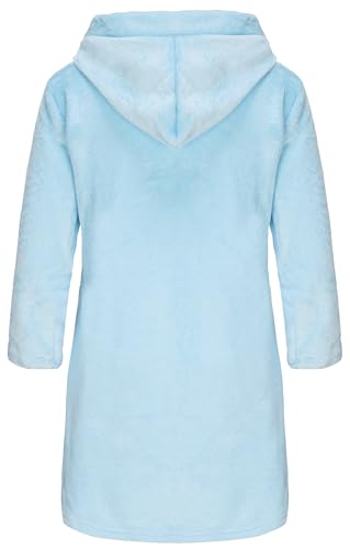 Image of Kids Hooded Bathrobe Girls Soft Plush Hooded Flannel Pajamas Sleepwear Boys Spa Robe