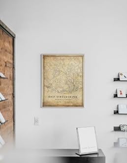 MG Global Rustic Poster of East Stroudsburg | 11x17 12x18 16x24 24x36 Vintage Unframed Print | Antique Hometown City Wall Art for Gift | Home Office Decor